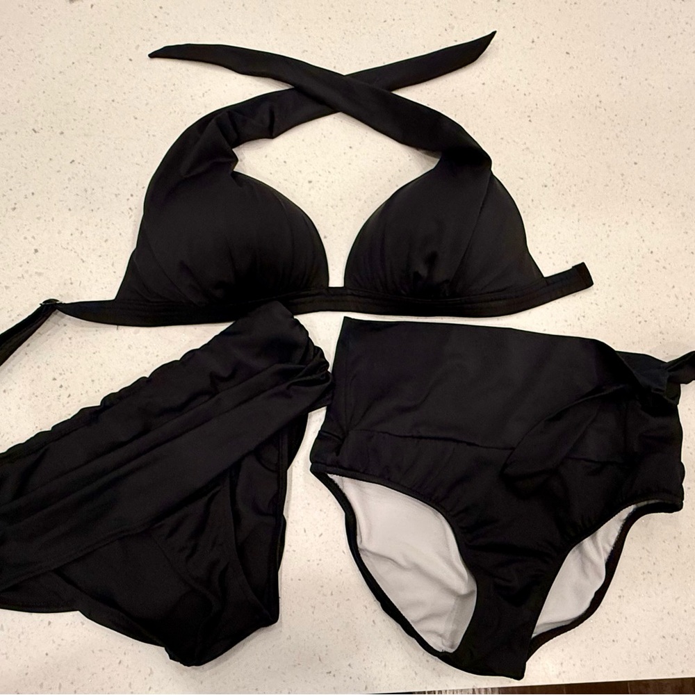 Venus Swim Haul! 4 full coverage bottoms 10/12, 3 Halter Tops 34DDD/32G/36DD - Picture 6 of 16